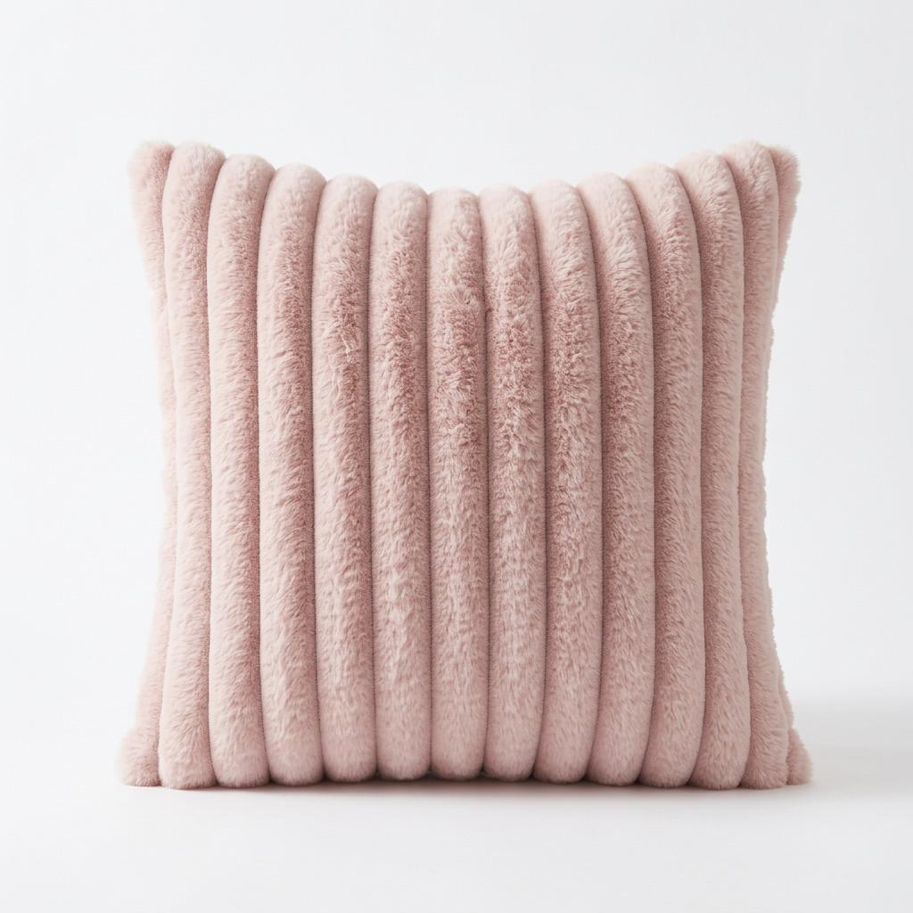 Imitation Rabbit Plush Pillowcase,Modern and Simple Home Decoration Pillowcase, Living Room Solid Color Sofa Cushion, Pillowcover