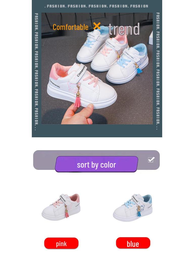 2025 Spring & Autumn Girls' Low-Top Casual Soft-Sole Board Shoes - Stylish Sports Shoes for Big Kids & Students