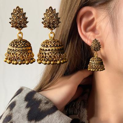 Indické bohémské visací náušnice s třásněmi pro ženy etnické afghánské vintage zvonkové náušnice retro kmenové cikánské šperky
