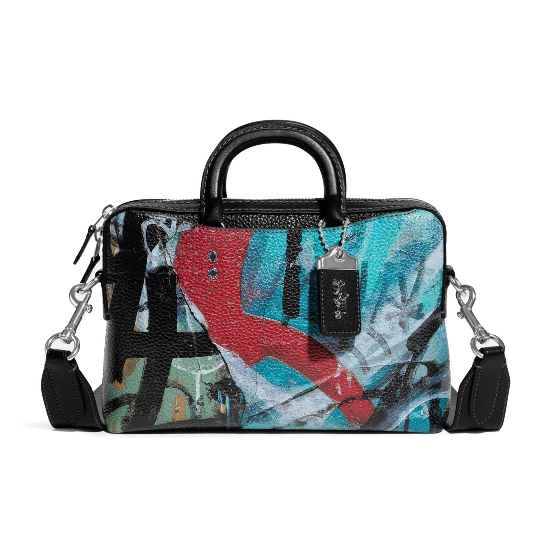 

Coach X Mint+Serf Collaboration Rouge Series 25 Zipper Closure Graffiti Print Leather Briefcase Men Bags Black CE187-LPP Basic Set (Bag+Dust Bag)