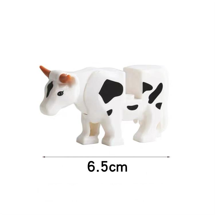 MOC Bauernhoftiere Bausteine Süße Haustiere Schweine Huhn Tiger Panda Hai Stadt Zubehör DIY Teile Steine Spielzeug Lernbausteine