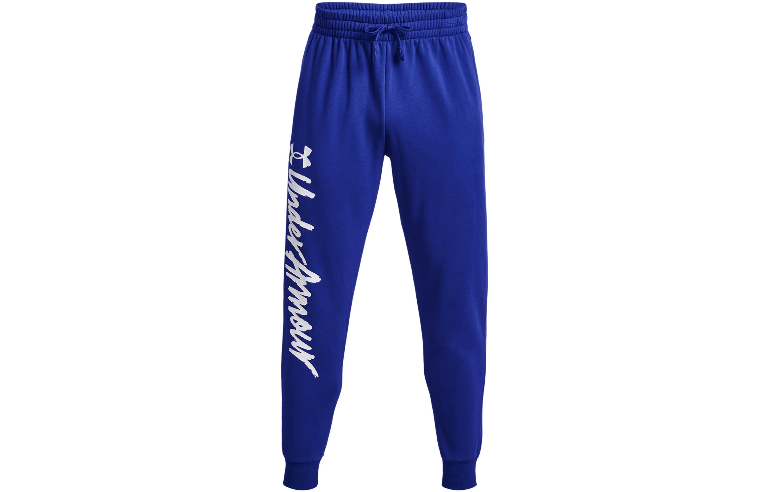 Under Armour Rival Knitted Sweatpants Men s Blue Thickened Cuffed Pants 1379776-400 LG