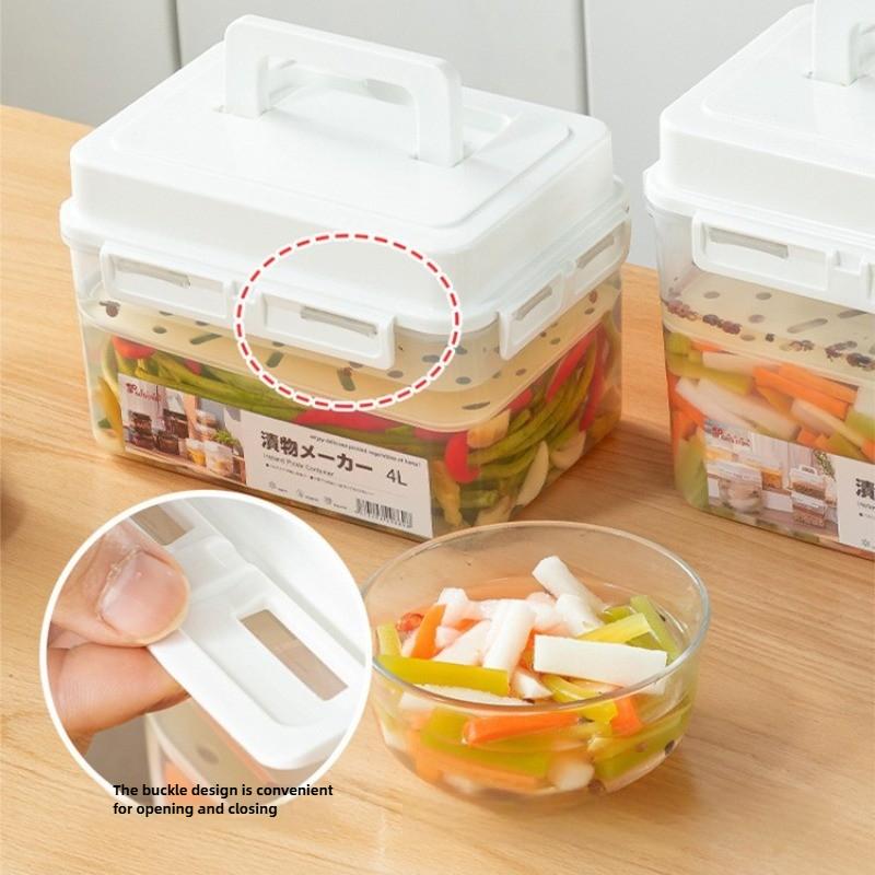 4/5L Sealed Pickle Jar  Press Fermentation Storage Container For Gherkin Sauerkraut Olive And Kimchi Plastics Sauerkraut Holder