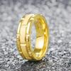 Trendy Colorfast Titanium Steel Men's Engraved Ring - High-End Jewelry