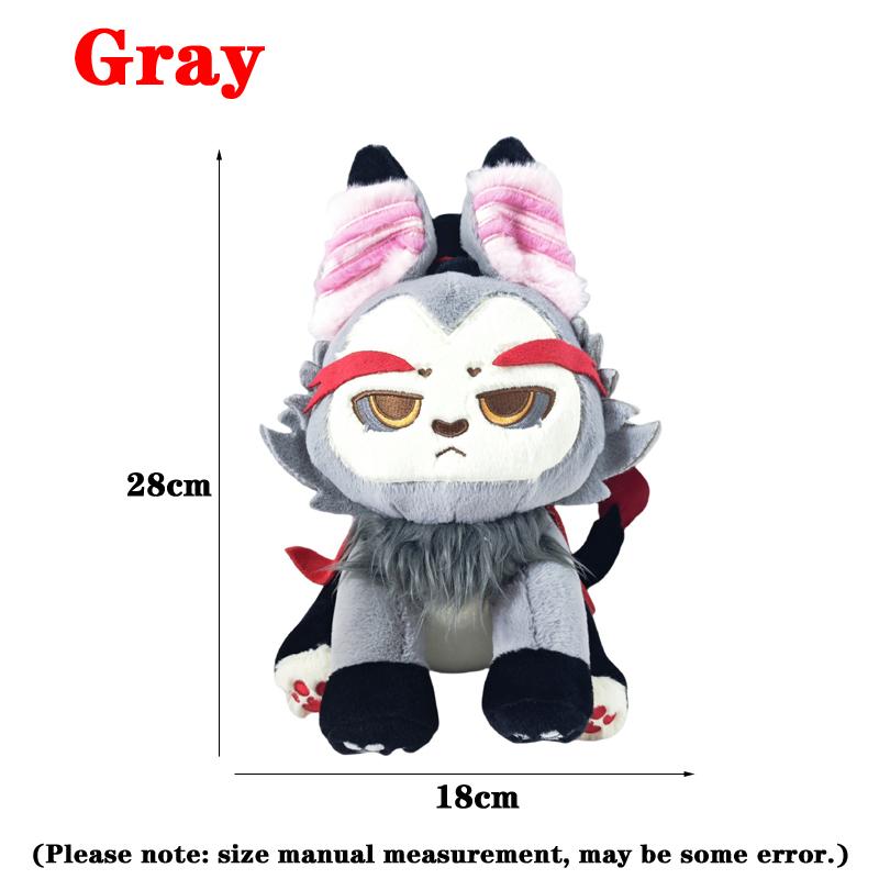 Super Niedlich Lustig Rosa Grau Lucifer Morningstar Engel Miau Plüschtiere Anime Animation Hazbin Hotel Charakter Figur Plüschtier Puppe About 28cm