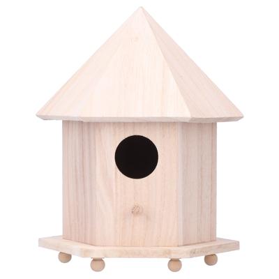 Casetta per uccelli in legno, mangiatoia, nido con staffa per decorazione esterna da giardino e patio
