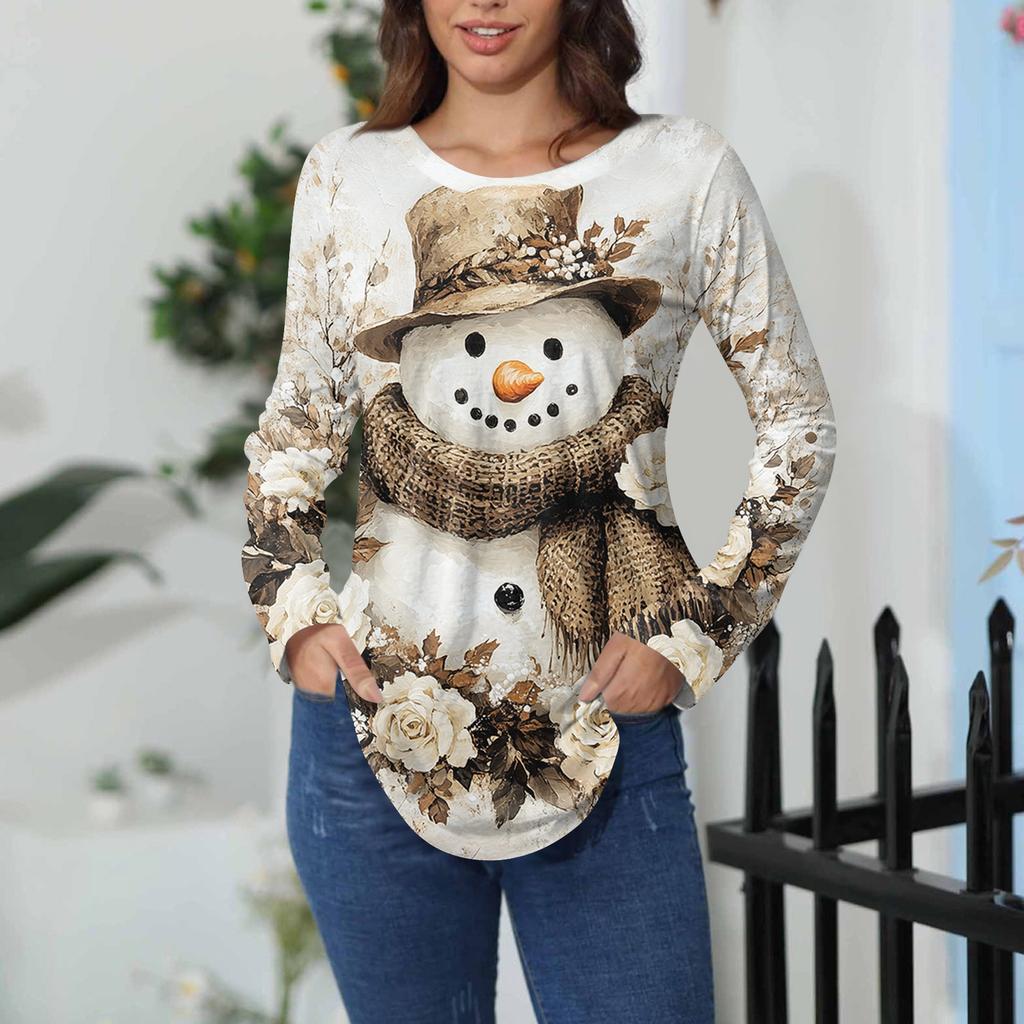 Tee Shirts For Women Fall Casual Long Sleeve Shirts Sweatshirt Vintage Graphic Printing Top Pullover Valentine's Day