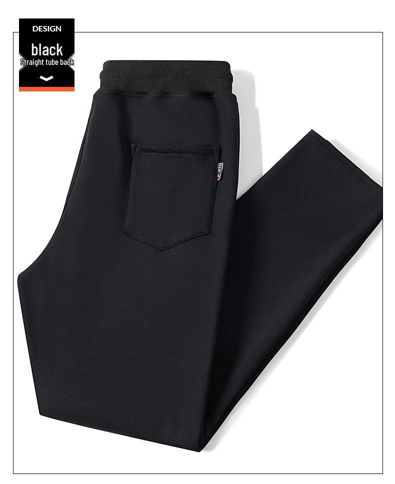 Men's Plus Size Fleece-Lined Winter Sports Sweatpants with Zip Pockets