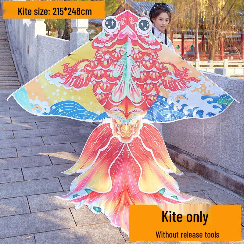 High-End Chinese Style Goldfish Koi Kite for Adults - Easy to Fly in Light Breezes.