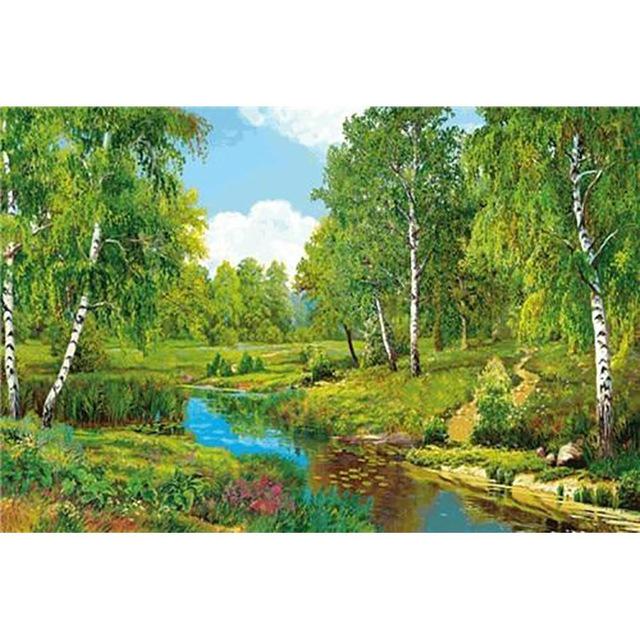 DIY 5D Diamond Painting Landscape Bridge Full Round Diamond Embroidery Scenery