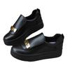 Large size temperament sequined casual single shoes women's autumn new round head height increase one pedal single shoes