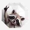 1pc Raccoon Peace Automatic Open/close Umbrella, 8-Rib Sturdy Structure, Auto Folding/Opening, Portable Travel Umbrella for Women, C42