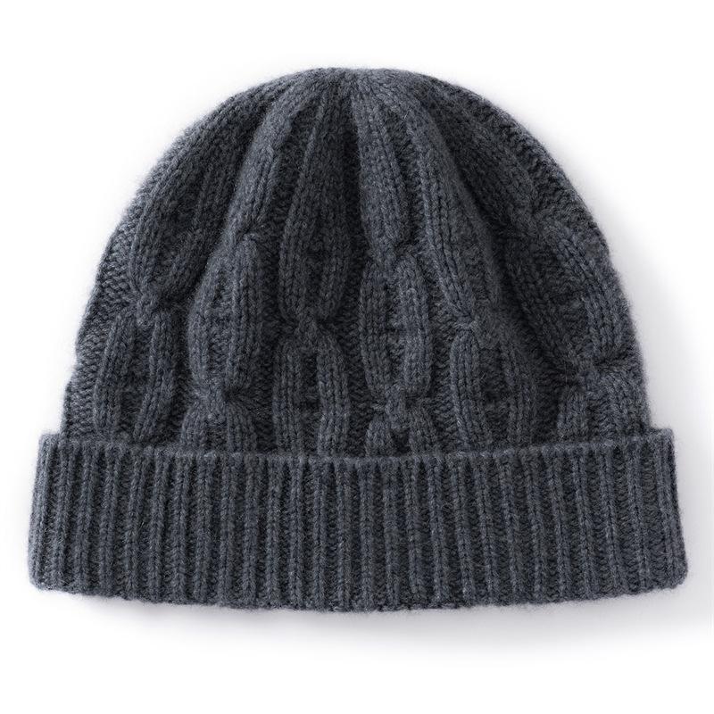 New cashmere hat is soft and warm, simple and fashionable versatile casual women's knitted hat, cycling cold hat