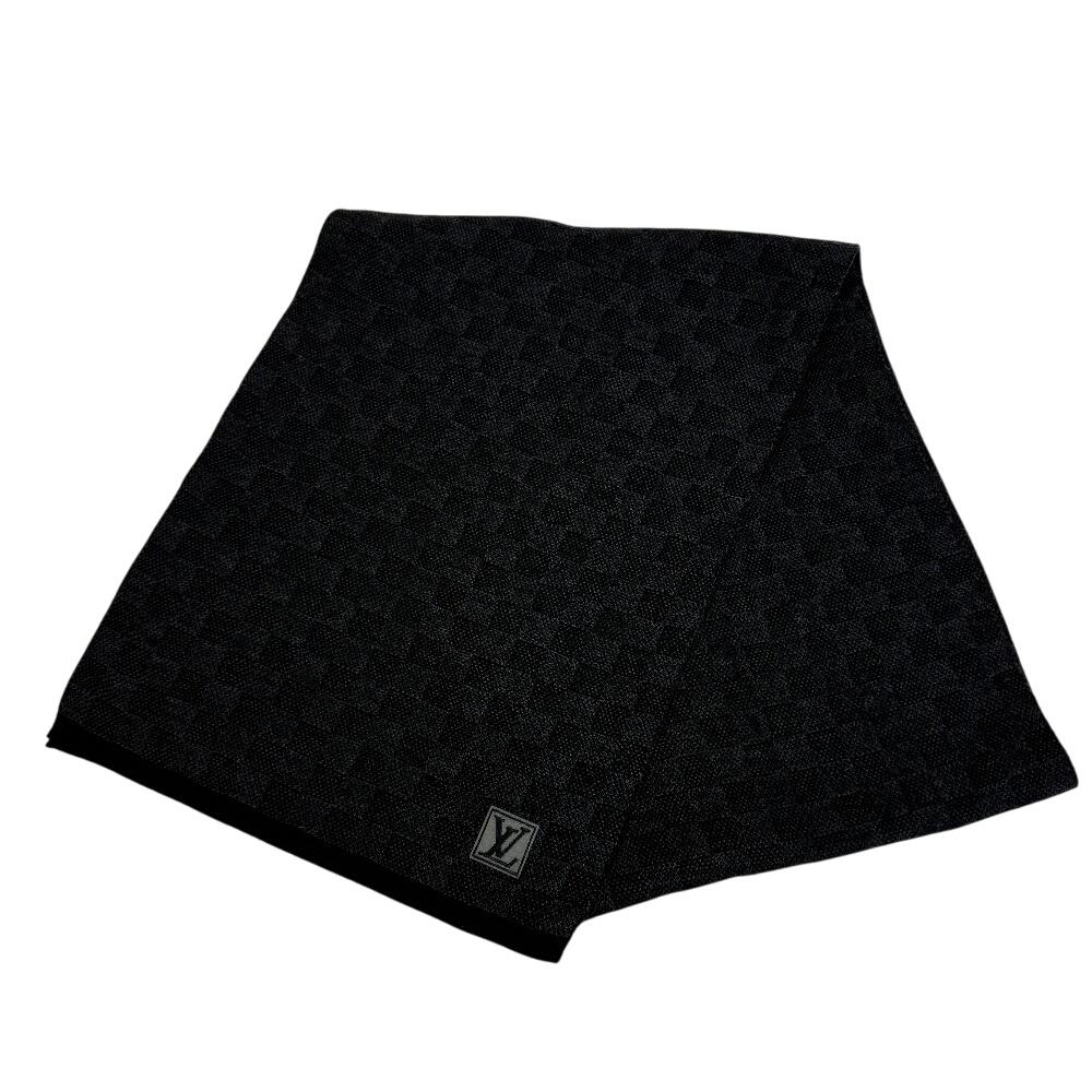 

LOUIS VUITTON M70028 Damier Grafitte wool Eschar Petit Scarf gray wool mens Used