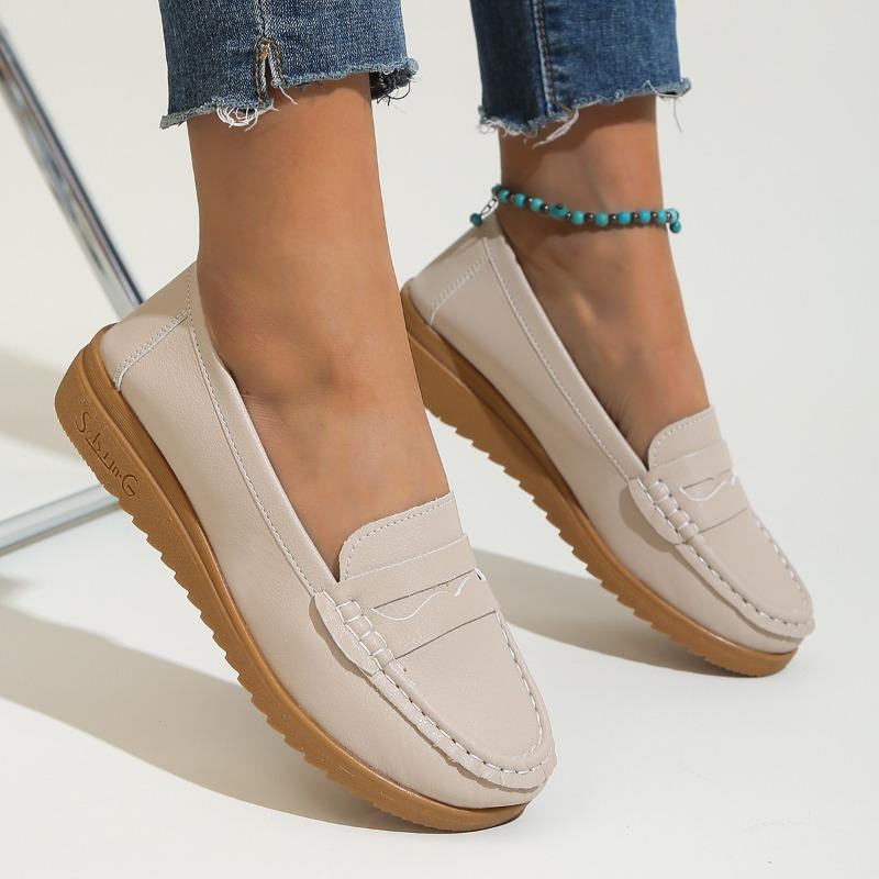 New Doudou shoes women's summer round head flat bottom simple casual mother shoes