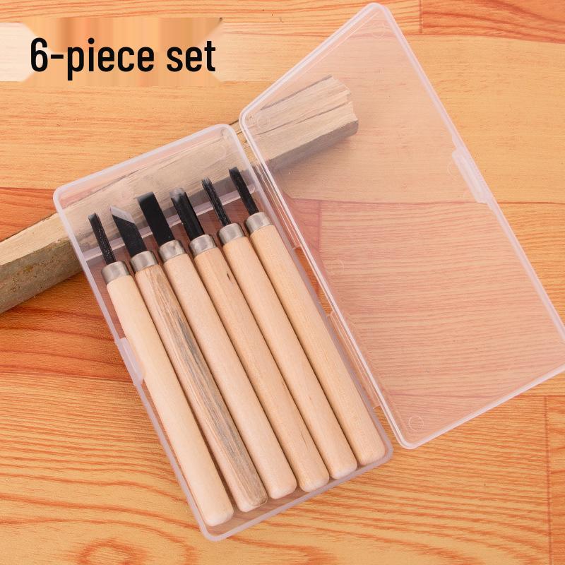 Comprehensive Wood Carving & Stamp Set: Includes Hand-Carved Knives, Carpenter Tools, and Carving Materials for Wood, Rubber, and Plaster.