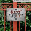 2D Flat, 1pc Happy Fourth of July Aluminium Sign 8x12 Inch - Patriotic American Flag Letter Design, 4th of July Decor for Home, Patio & Party, USA