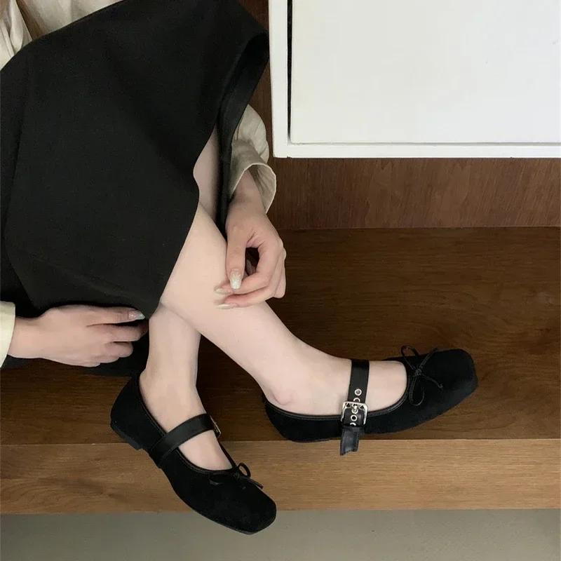 Fashion Leopard Print Women Mary Jane Shoes Fashion Shallow Butterfly-knot Flats Retro Style Ladies Comfort Soft Sole Ballerina Shoes