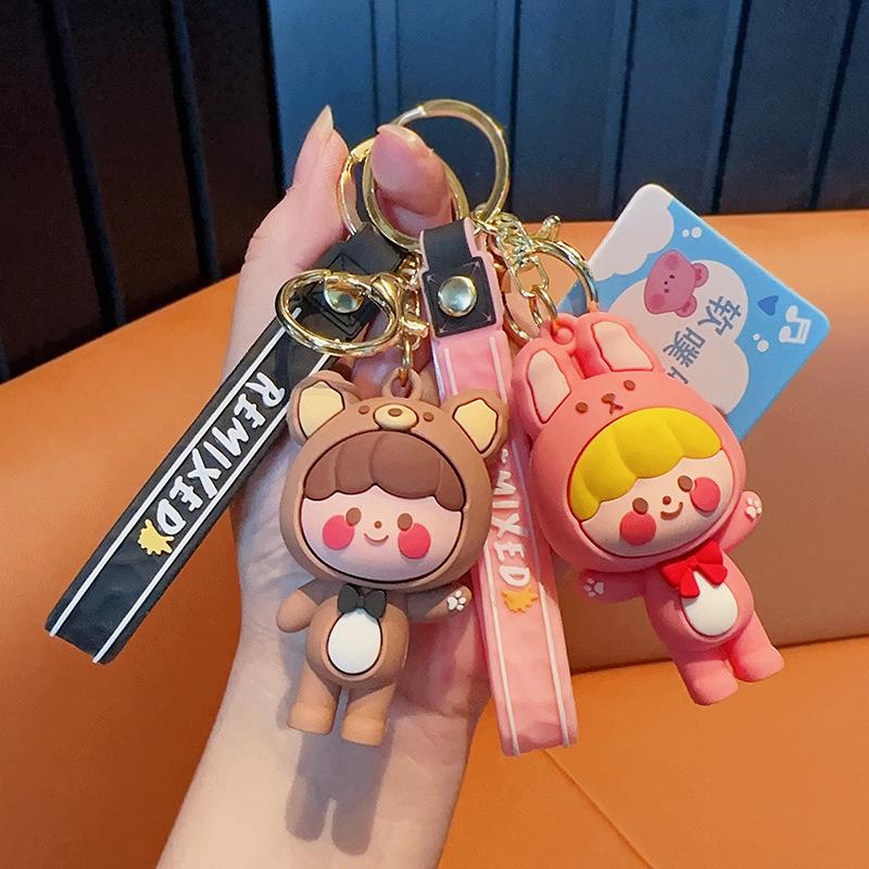 Let'S Date Cartoon Couple Keychain Cute Exquisite Bag Pendant Creative Car Key Pendant