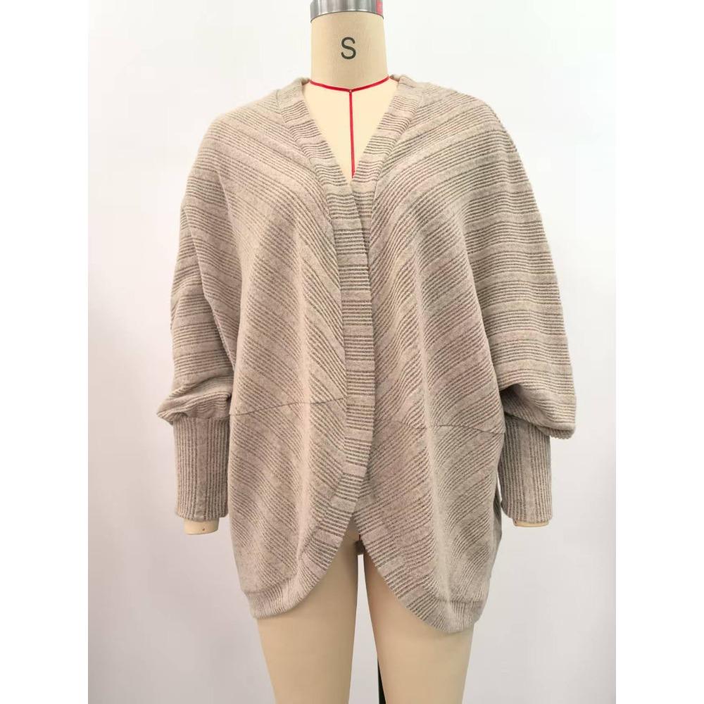 Women New Arrival Solid Medium Length Knit Cardigan, Autumn Winter Casual Open Front Knitted Sweater