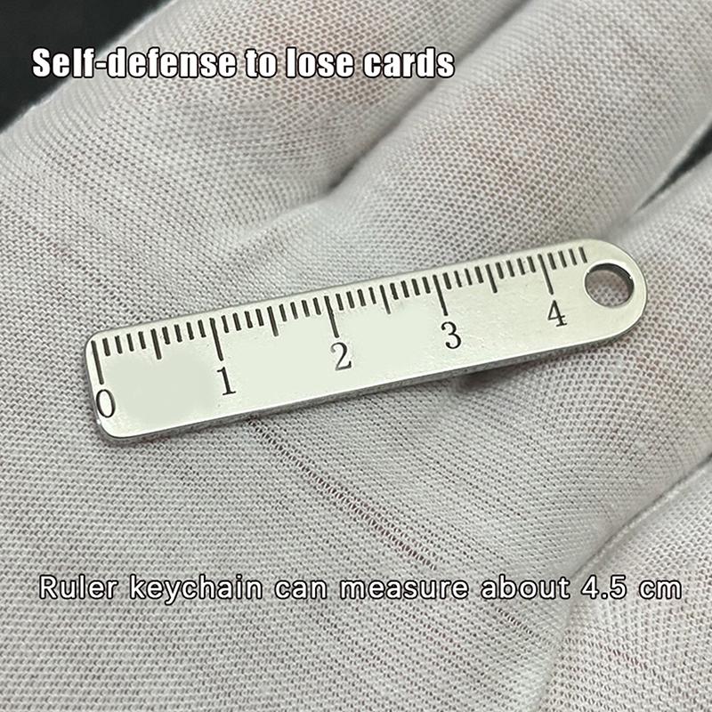 

Mini Stainless Steel Ruler Anti Lost Keychain Creative Key Ring Pendant Portable Ultra Short Ruler Keychain Backpack Decoration