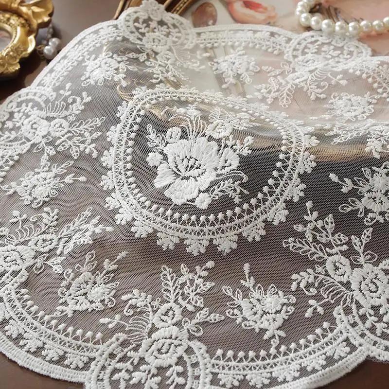 1Pcs Europe Retro Style Table Mat Beautiful Pattern Romantic Exquisite Embroidery Lace Coffee Cups Mat Vase Table Lamp Pad