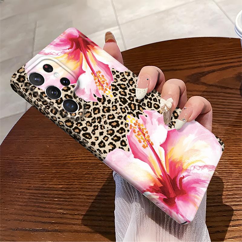 European and American Retro Spice Girl Leopard Print Fuso Flower Samsung Galaxy S25U Film Mobile Phone Case S24 + Anti-drop Protective Case