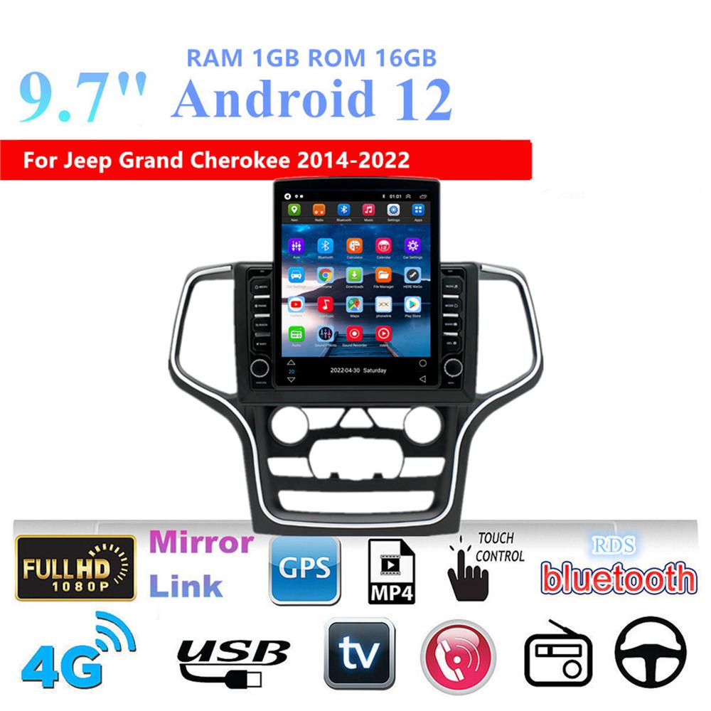 For 2014-22 Jeep Grand Cherokee 9.7'' Vertical Stereo Radio Android 12 GPS Navi