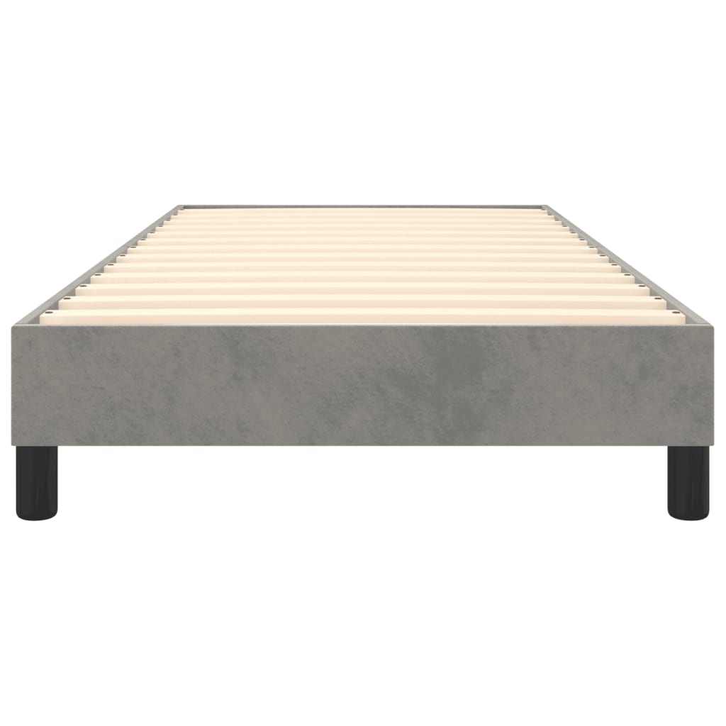 Box Spring Bed Frame Light Grey 100x200 Cm Velvet