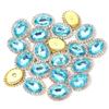 20pcs Oval Shape Sunflower Sew On Rhinestones Metal Gold Claw Base Acrylic Rhinestones Beads DIY Garment Decoration Accessories