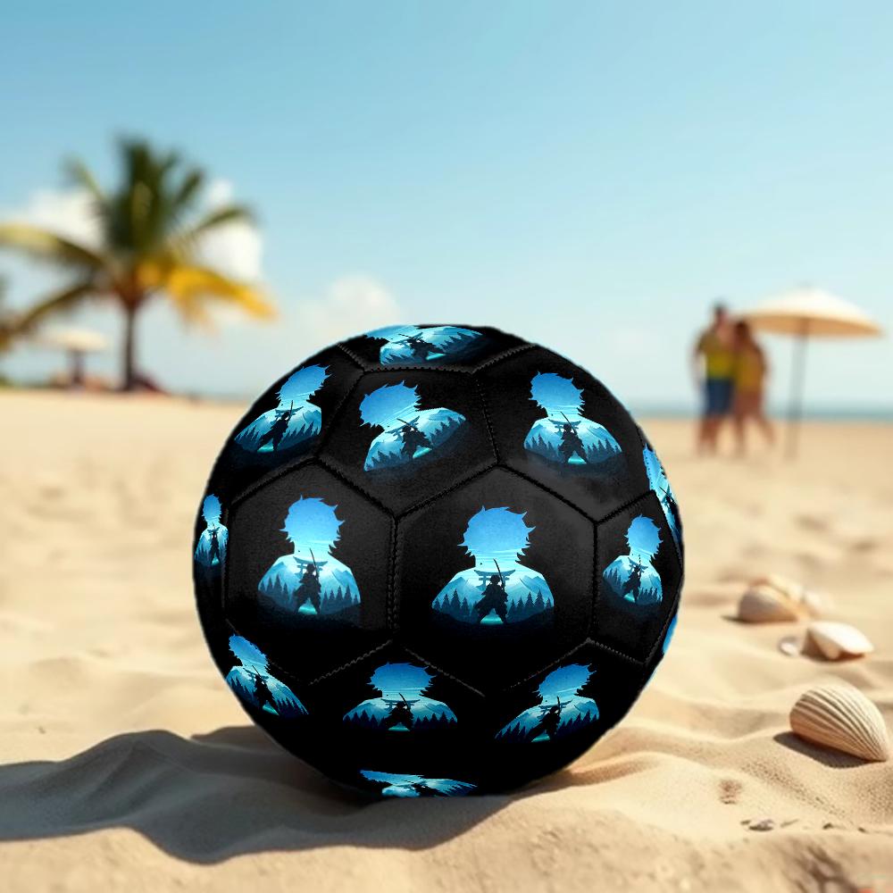 1pc Demon Slayer Kimetsu No Yaiba Football Soccer Ball Size 5 Indoor Soccer Ball Fashion Colorful  Backyard Game -Great For Sports Fans Gift HE5