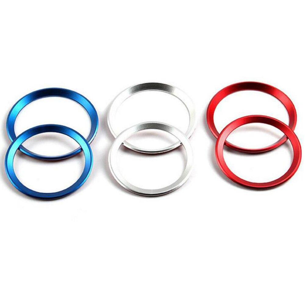 2pcs/set Chrome Aluminum Car Exterior Logo Ring Front Hood Trunk Lid Badge Circle Decoration Emblem For B+M+W 3 4 Series M3 M4 E36 E46 E90