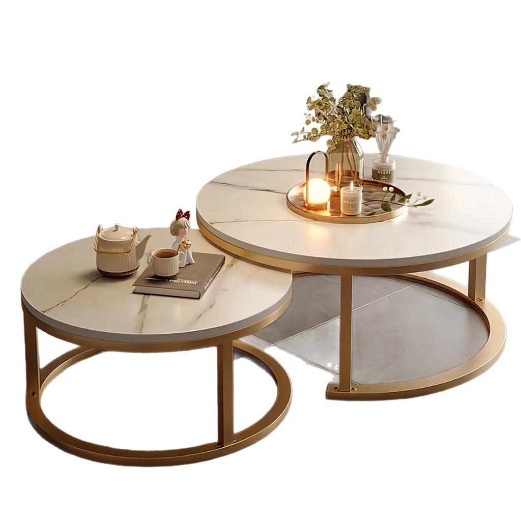 Round Light Luxury Coffee Table for Small Living Spaces