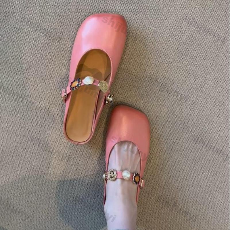 Fashion Fashion Women's Shoes Summer Outdoor Square Toe Half Slippers Chunky Chunky Mary Jane Shoes Lightweight Comfortable Sandals