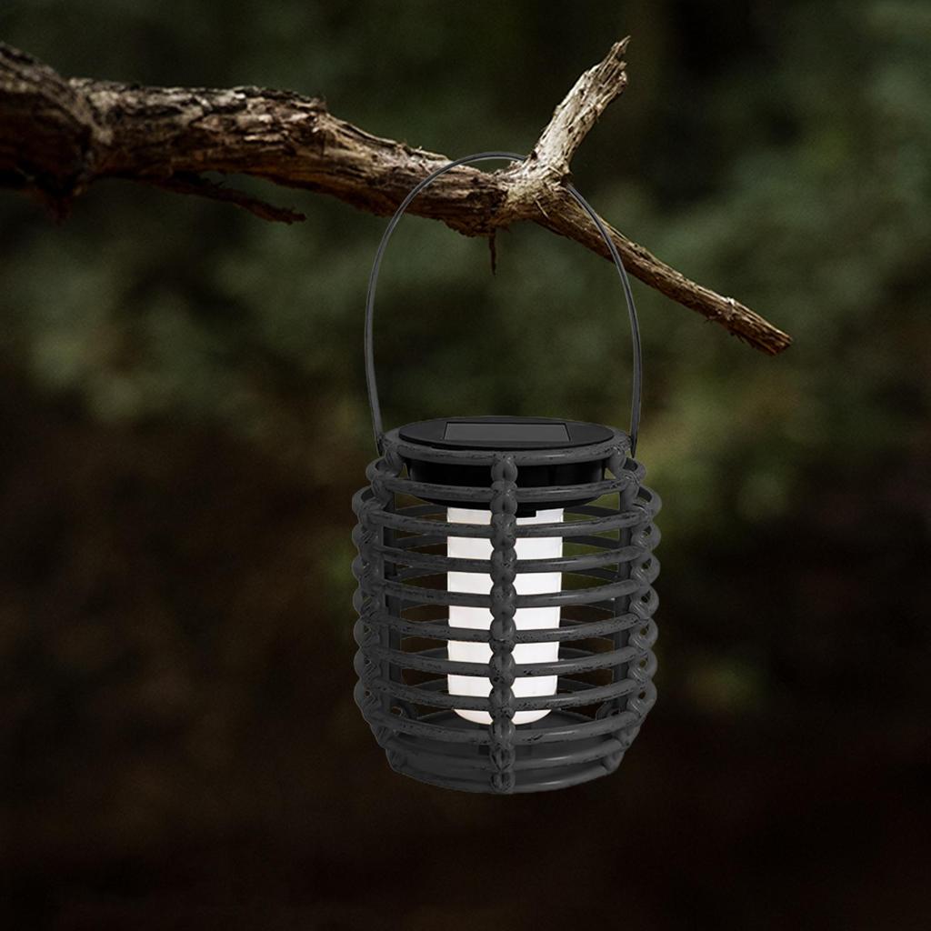 Solar Garden Lights Outdoor LED Lanterns Solar Powered Lights Rattan Waterproof Decorative Lantern for Yard Patio Pathway Trees