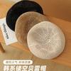 Girls Japanese Literary Beret Spring And Summer Breathable Hollow Woven Painter Hat Temperament Versatile Bud Hat Shows Small Face