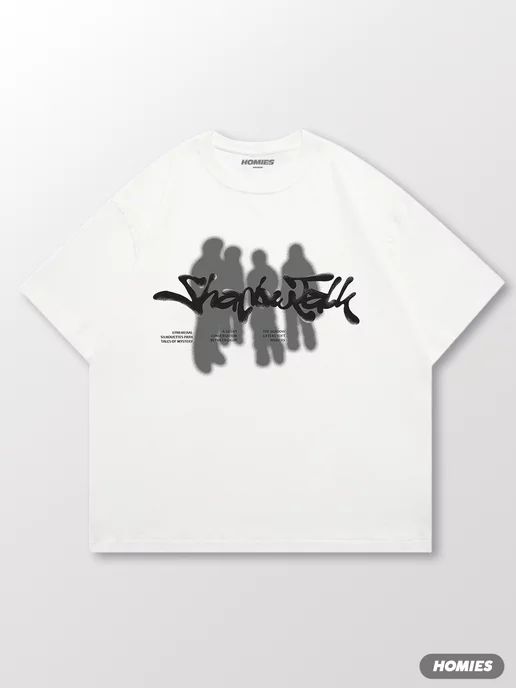 / Oversized Cotton T-Shirt with y2k Print