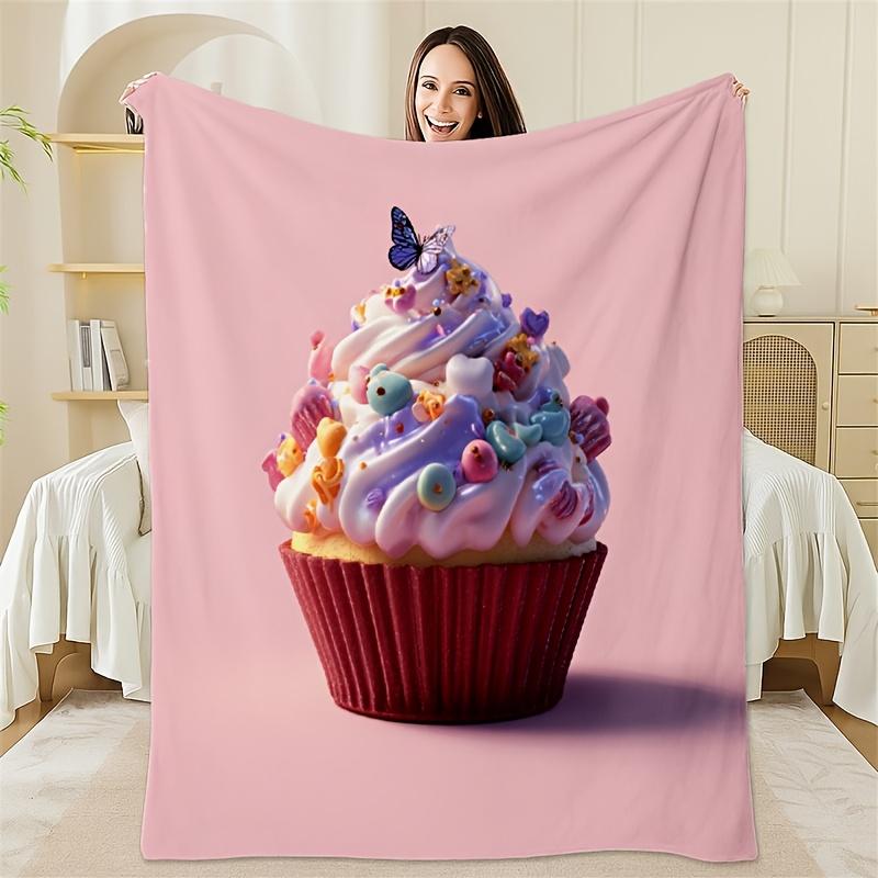 

Butterfly and Candy Pattern Flannel printed blanket suitable for all seasons suitable for living room office sofa and travel 75x100cm
