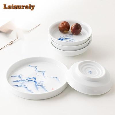 Ručně malovaný bílý porcelánový držák na konvici s ložiskem, kreativní stůl na suchý čaj, tácek na občerstvení s ovocem, kung-fu čajová sada, řemeslná sada