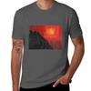 Deep Sunset With Pyramids In A Mystic Landscape Tshirt Large Size Casual Short Sleeve Top