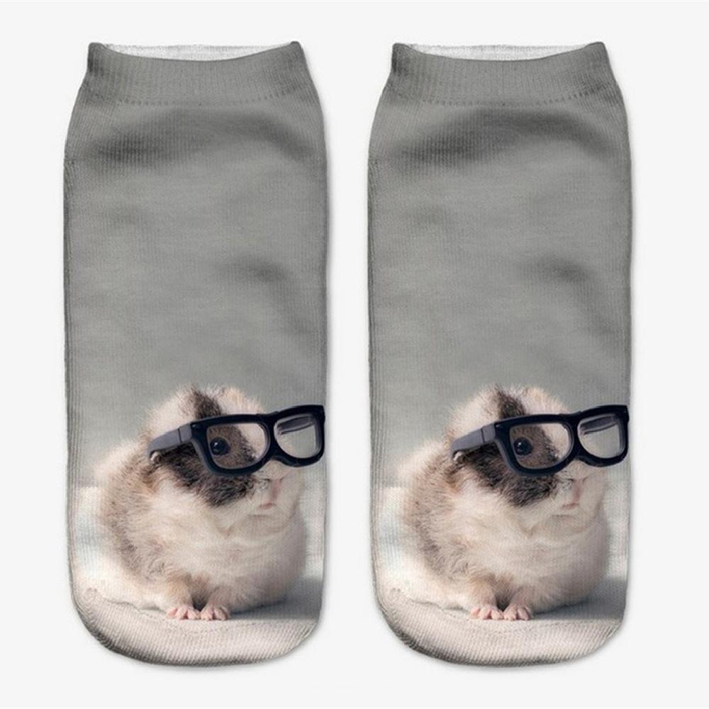 New Fashion 3D Printed Mouse Totoro Socks Funny Kawaii Women Cute Animal Fitness Hamster Sokken Dropship