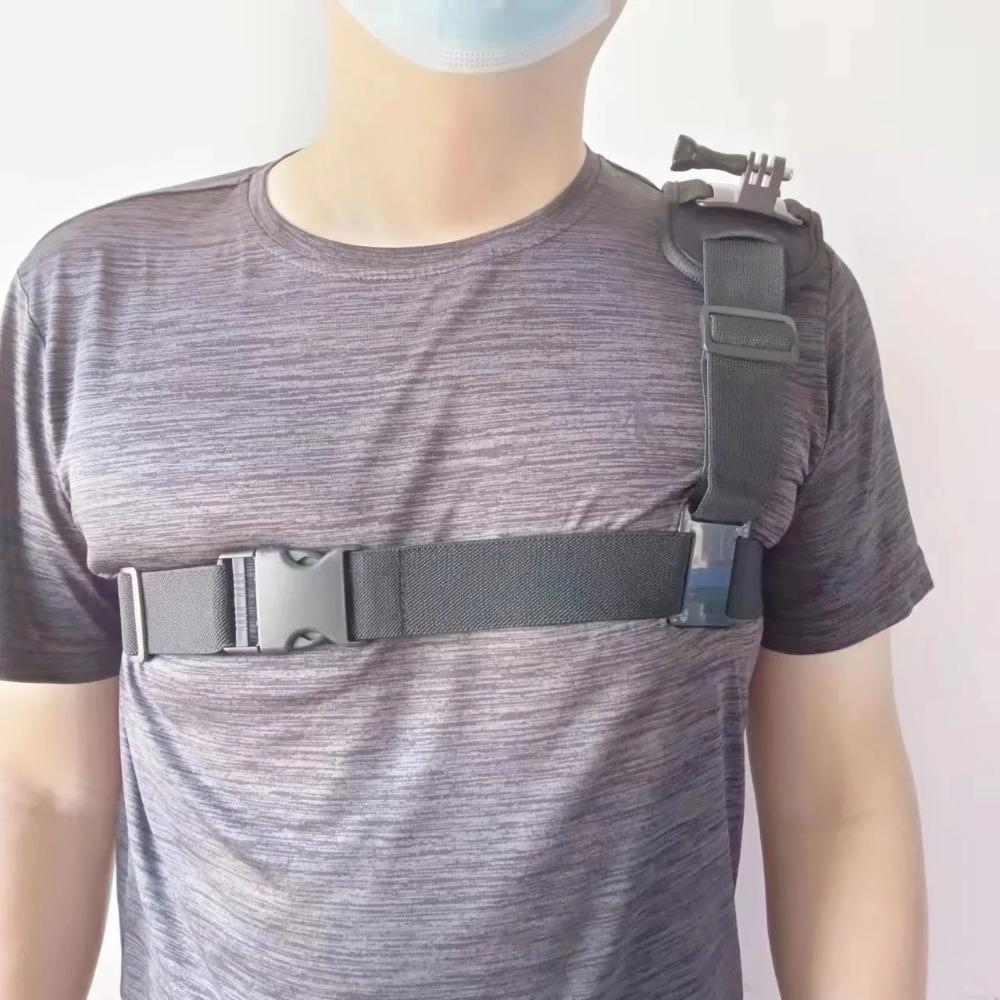Adjustable Chest Strap Mount Holder for Action Cameras Live Streaming Outdoor Cycling Hands-Free Selfie Stick
