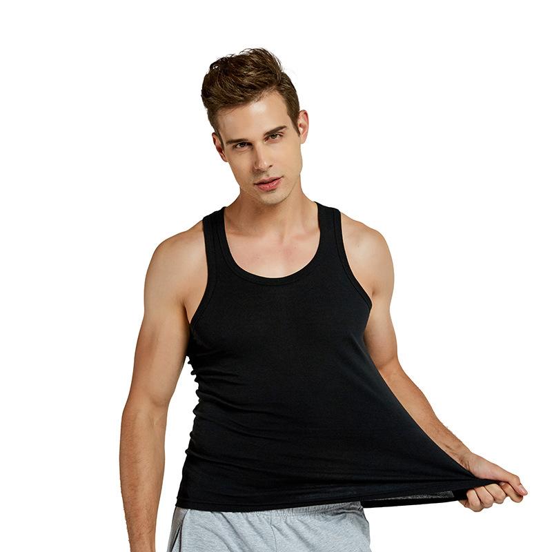 Men's Simple Plus Size Bottoming Shirt Slim Breathable Sleeveless Sports Tops