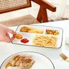 Portion Control Ceramic Plate: Round 3-Compartment, Square 5-Compartment for Diet & Kids' Meals