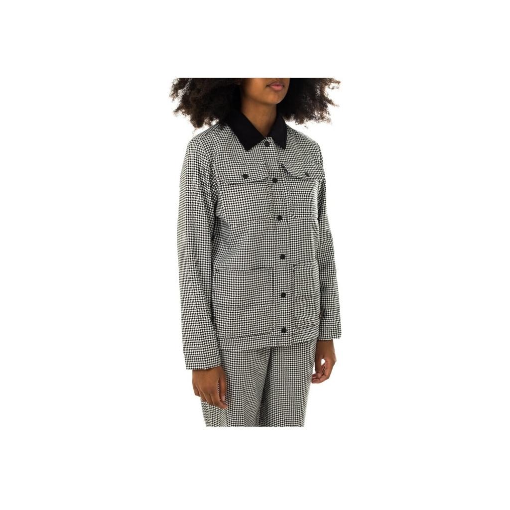 Vans Giacca Casual da Esterno a Quadri Monopetto Maniche Lunghe Giacche da Donna Nero VN0A5JMZBLK