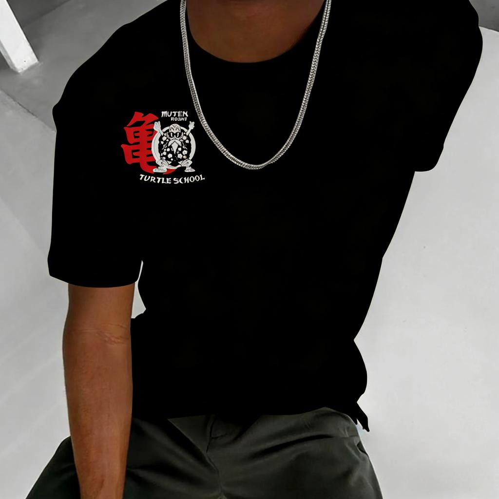 New Dragon Ball Anime Goku Roundneck Shortsleeved 2026 Summer American Mens Loose and Breathable Sports Cotton Tshirt