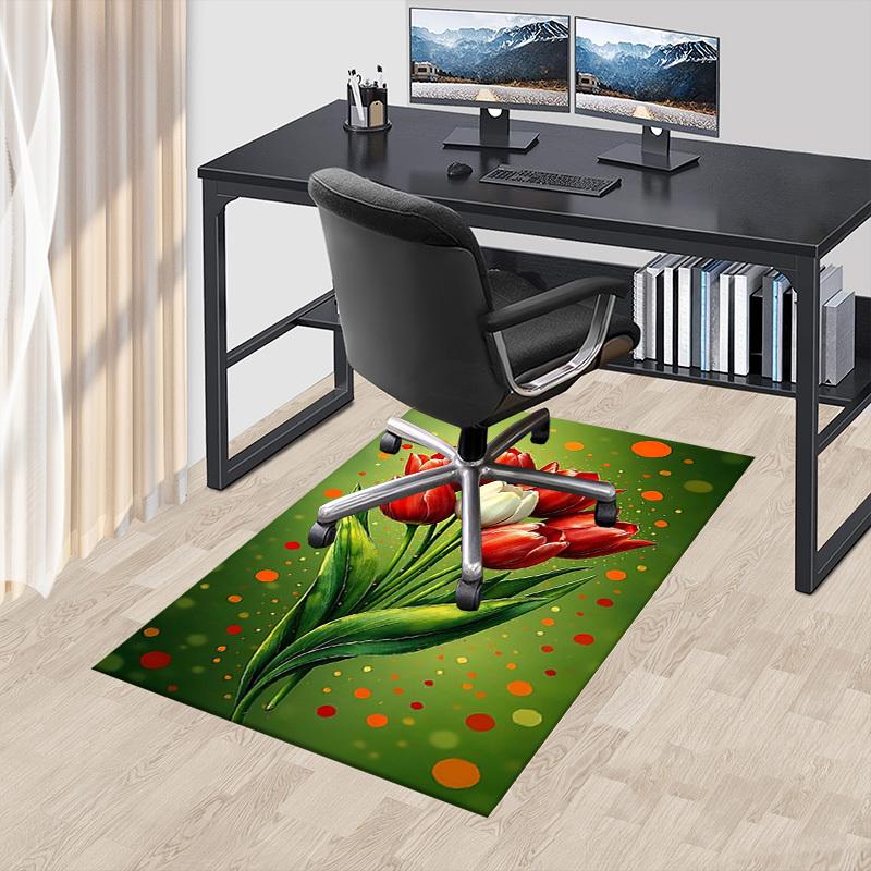 1PC Tulips Flowers Anti-slip Carpet, Suitable for Office, Bedroomand Playrooms. It Can Also Be Used As a Sofa Footrest cover-R45