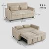 Convertible Sofa, 2-Seater, 4-in-1 Chenille Corner Sofa Bed, 167 cm, Adjustable Backrest, Brown