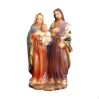 Holy Family Statue Religious Christmas Decor, Crafts Resin Ornament Nativity Scene Figure