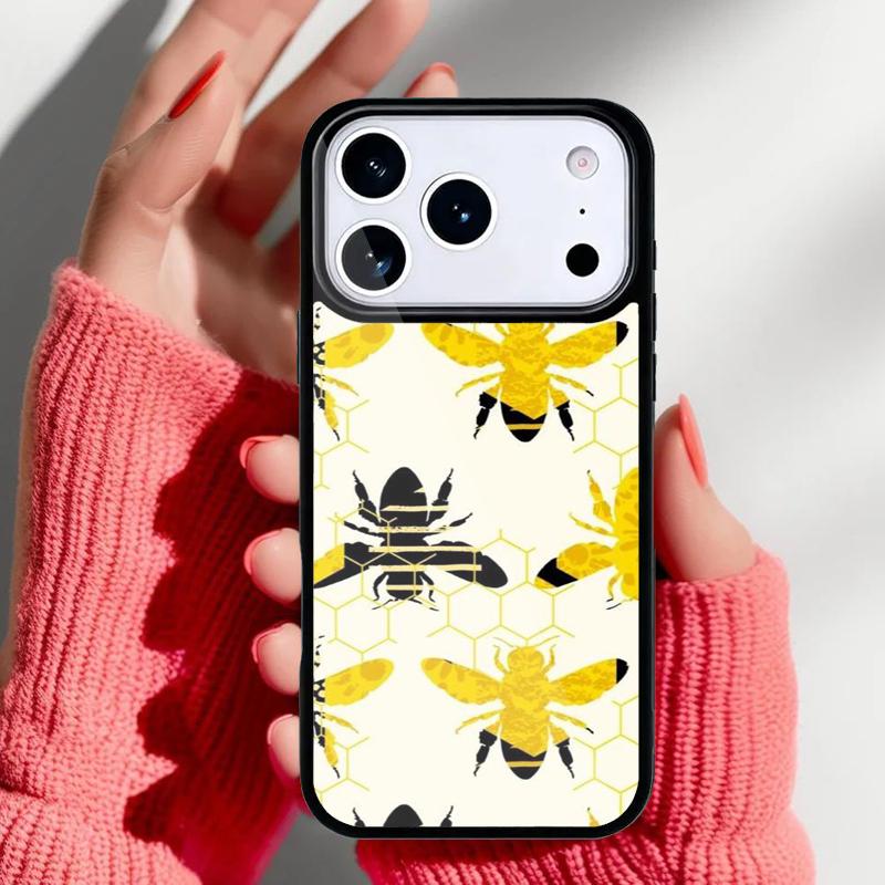 Bee Honey Phone Case for iPhone 17 16 15 14 13 Pro Max Back Cover for 12 11 Pro Coque